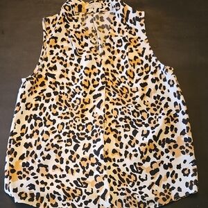 Babaton Animal Print Sleeveless Blouse